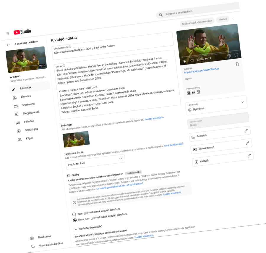 Sáros lábbal a galériában